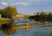 Thomas Eakins Max Schmitt in a single scull USA oil painting artist